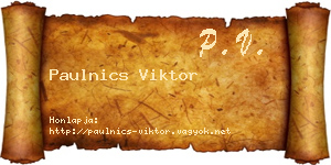 Paulnics Viktor névjegykártya
